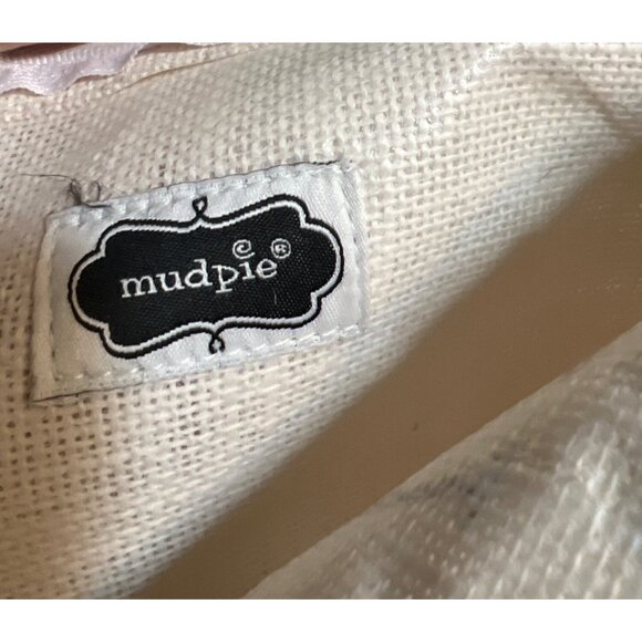 MudPie Love Lipstick Pearls Burlap Zipper Pouch Makeup Bag Gold Tassel Accent - Picture 4 of 4